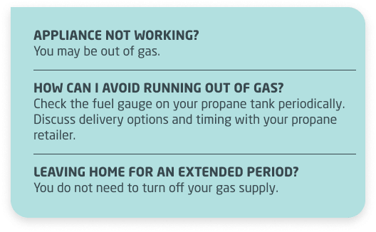 If Your Gas Runs Out or Is Shut Off content card